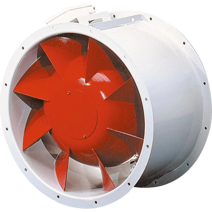 Helios VARD 500/4 EX, Hochdruck-Rohrventilator mit explosionsgeschütztem Betrieb gemäß ATEX, verzinktem Stahlblech und geräuscharmen Kugellagern
