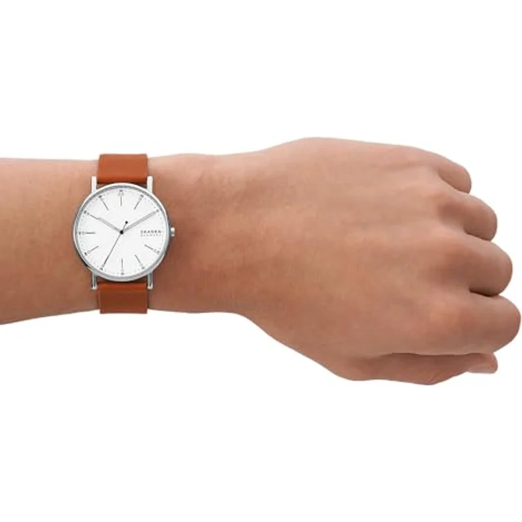 Skagen Herrenuhr Signatur Quartz/3 Zeigerwerk 40 mm Gehäusegröße mit Lederarmband SKW6903 – Bild 2