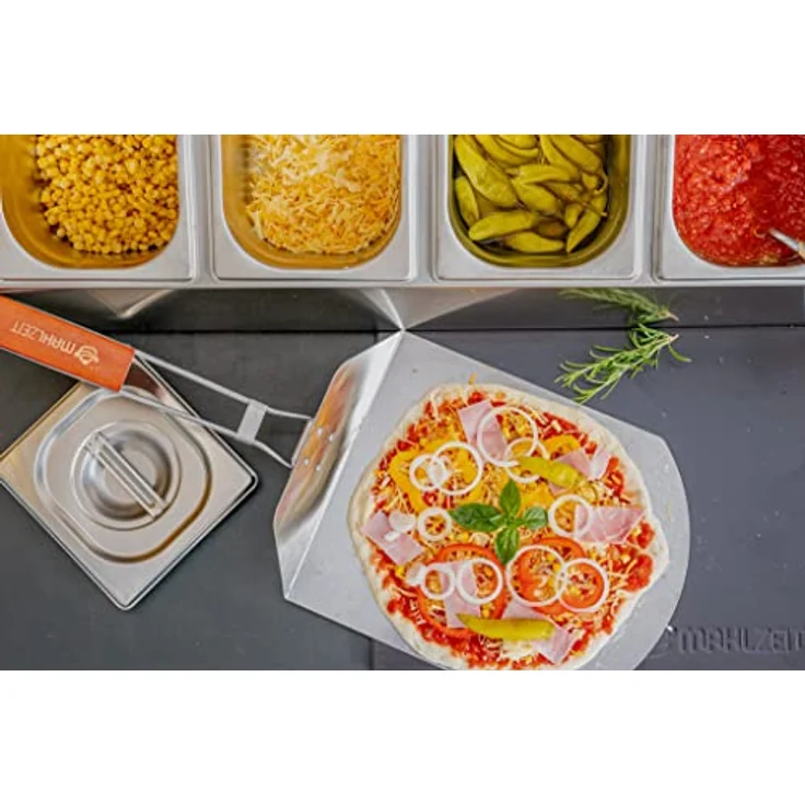 Mahlzeit Edelstahl Zutatenbehälter, 6 x 1/6 GN mit Gummifüßen, 102,5 x 24,5 x 21,5 cm, Cocktail Zutatenbehälter für Gastro, Küche und Buffet – Bild 3