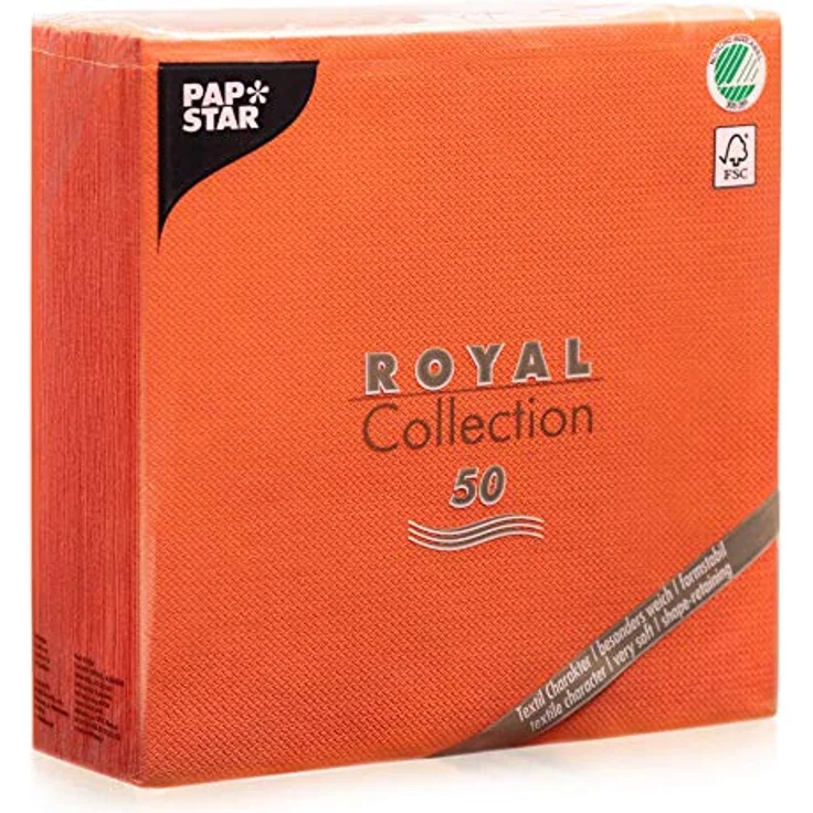 Papstar 50 Servietten ''ROYAL Collection'' 1-4-Falz 40 cm x 40 cm nektarine, #84813 – Bild 2