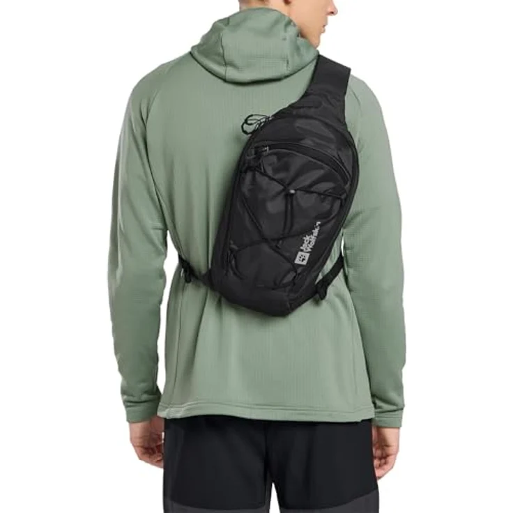 Jack Wolfskin Cyrox Sling, Freizeitrucksack mit 7 Litern Volumen, recyceltem Gewebe und verstellbarem Schultergurt, phantom – Bild 5