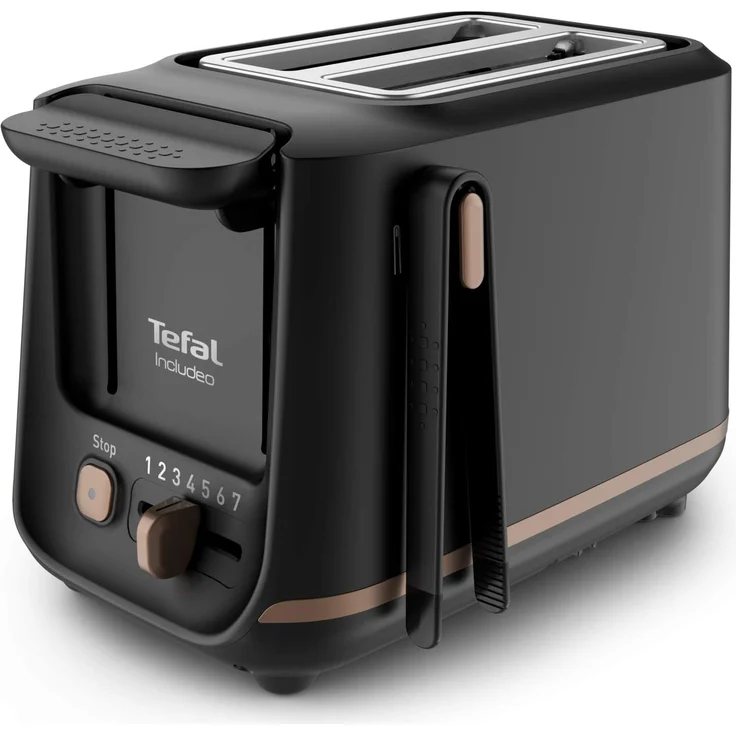 Tefal TT5338 Includeo 2-Scheiben-Toaster, 850 Watt, 7 Bräunungsstufen, Aufwärmfunktion, Brotzentrierung, schwarz – Bild 1
