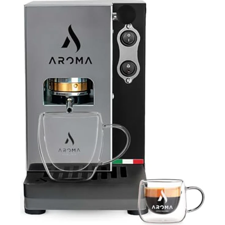 Aroma PLUS - ESE-Padmaschine Espressomaschine Schwarz, Edelstahl – Bild 5