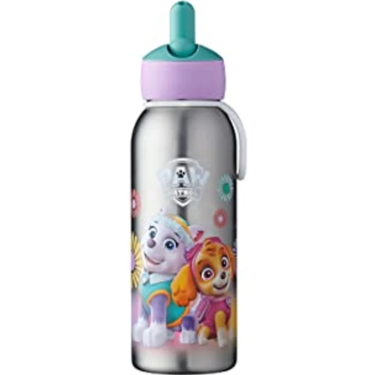 Mepal - Thermoflasche Flip-Up Campus - Isolierte Trinkflaschen für Kinder - Edelstahl Thermosflasche - 9 Stunden heiß & 12 Stunden kalt - BPA-frei - 350 ml - Paw Patrol Girls – Bild 2