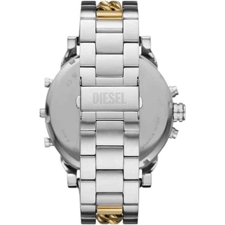 Diesel DZ7486 Herren Analog Quarz Uhr, 57 mm Edelstahlgehäuse mit gold- und silberfarbenem Zifferblatt, bicolor Edelstahlarmband, wasserdicht bis 30 m – Bild 2