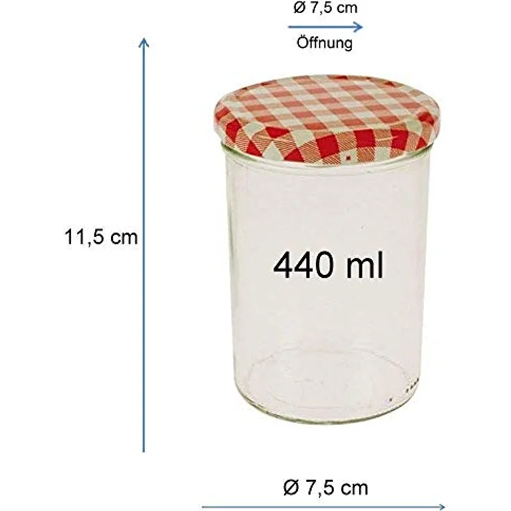 Viva Haushaltswaren 6 x großes Marmeladenglas - Einmachglas 440 ml mit Deckel, Twist-off Gläser Set in Sturzform -als Einweckgläser, Vorratsdosen etc. verwendbar inkl. Beschriftungsetiketten – Bild 4