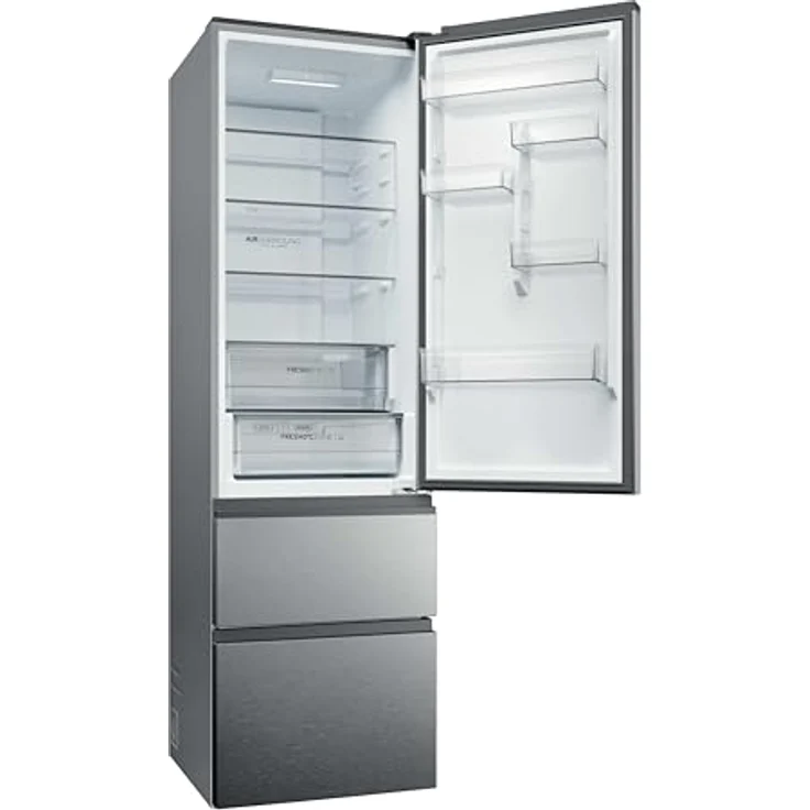 Haier HTR3620DNMG, Kühl-Gefrier-Kombination mit Fresh 0° Zone, Total No Frost, 414 L, energiesparend, Inverter-Kompressor, Edelstahl – Bild 2