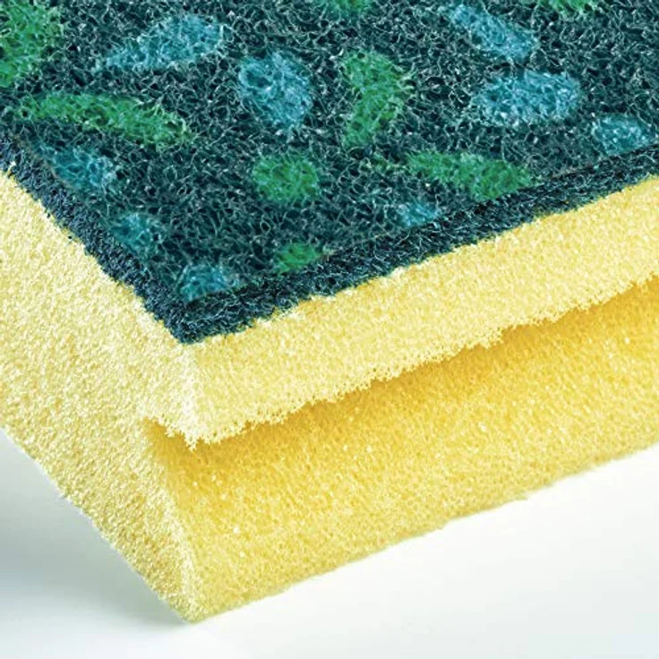 Spontex Reinigungsschwamm Mosaik, Scheuerschwamm mit Anti-Fussel-Technologie und praktischer Griffleiste, 3er Pack – Bild 4
