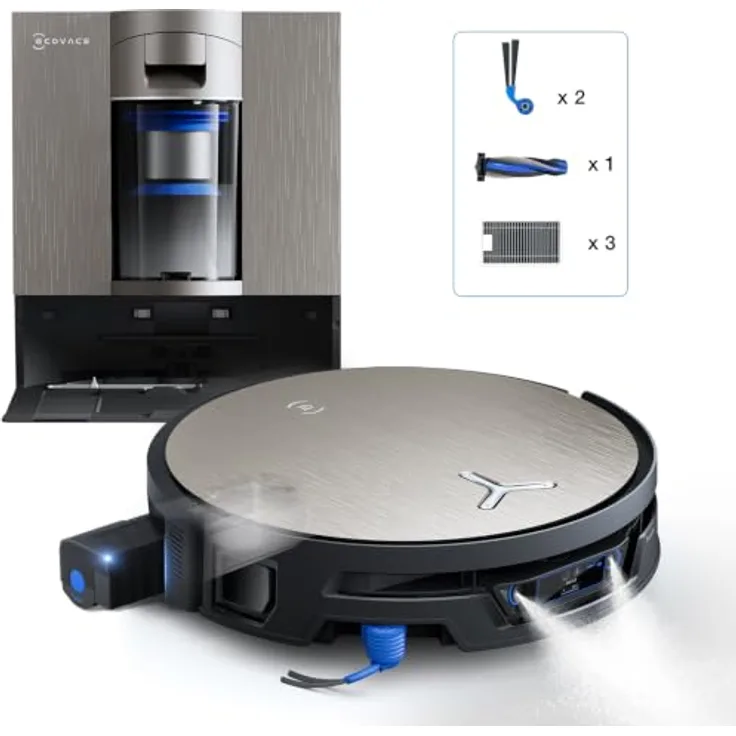 ECOVACS X12S OMNICYCLONE Care Kit, Saugroboter mit Wischfunktion, 53AW Saugkraft, TruEdge 3.0 und PowerBoost Charging Plus