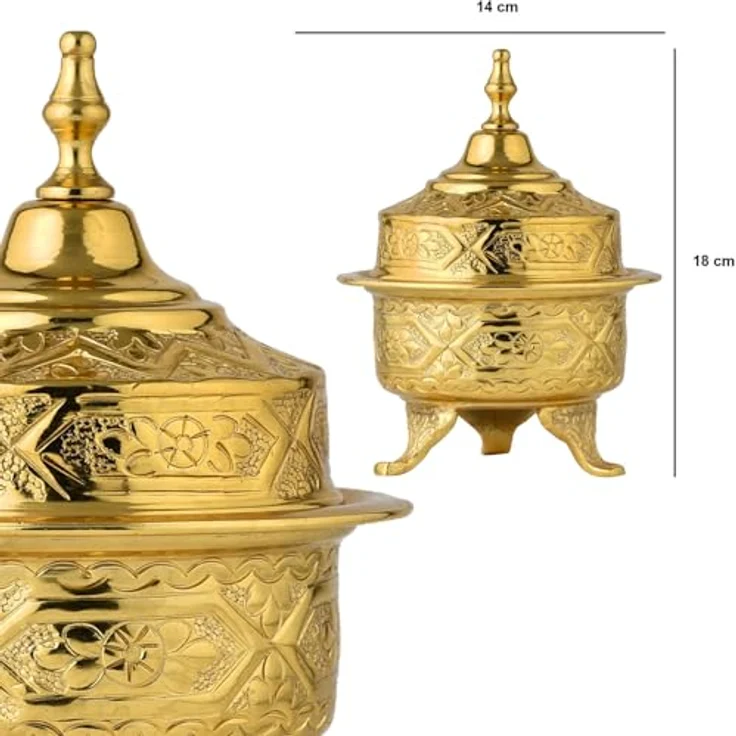 Marrakesch Orient & Mediterran Interior Marrakesch Orientalische Deko Schmuckschale aus Metall, 18cm, silber, handgefertigt, vielseitig als Aufbewahrung für Schmuck, Süßigkeiten und mehr – Bild 4