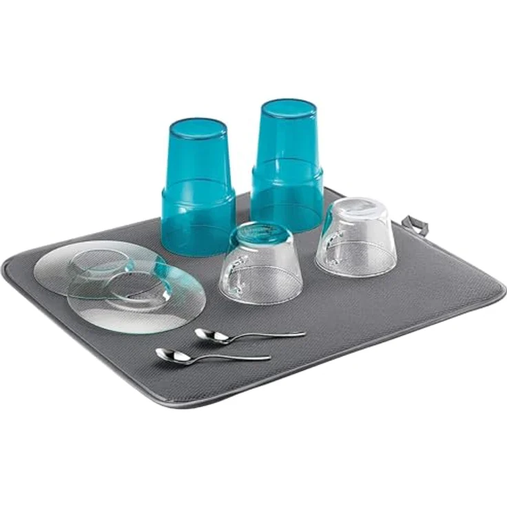 Metaltex Abtropfmatte, Polyester, Grau, 40 x 45 x 1 cm – Bild 2