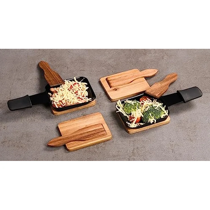 Kesper 8er Pack Raclette - Brettchen 10 x 8 cm aus Akazienholz/Untersetzer/Holzbrettchen/Raclettebrettchen – Bild 3