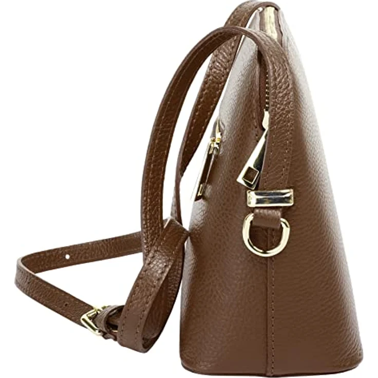 Cluty Umhängetasche echt Leder Made in Italy, goldene Details, quadratisches Format – Bild 5