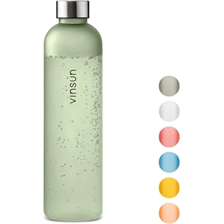 VINSUN Trinkflasche 650ml grün - wiederverwendbar, Kohlensäure geeignet, BPA frei, Tritan - nachhaltige Getränke Flasche für Sport, Outdoor, Schule, Uni, Fahrrad, Büro, Gym – Bild 1