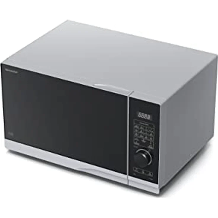 SHARP PC284AES Mikrowelle mit Grill und Konvektion (Heißluft) (Mikrowelle: 900W, Grill: 1250W, Heißluft: 2200W, 10 Leistungsstufen, Auftaufunktion, Abmessungen: 539x300x485cm), silber – Bild 4