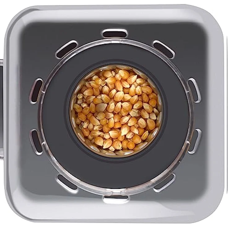 HEINRICHS Popcornmaschine, Popcorn Maker ohne Fett & Öl, Heißluft Popcorn, schnelle und einfache Zubereitung, leichte Reinigung, gesunder Snack mit Zucker oder Salz, inkl. Messlöffel, 1100W Heinrich´s – Bild 4