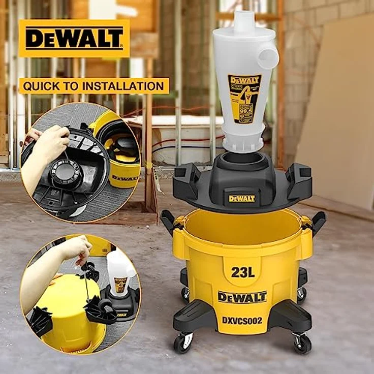 DeWalt DXVCS002 Zyklon Staubsauger Filter mit 23L Staubtank für die Werkstatt, Nass- und Trockensauger – Bild 8