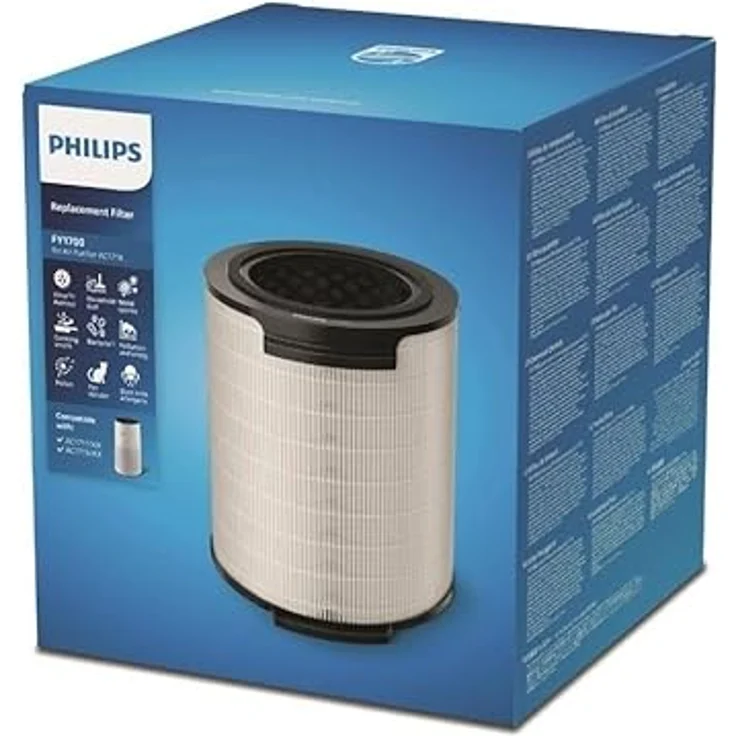 Philips Original 3-in-1-Filter - NanoProtect HEPA, Aktivkohle und Vorfilter - 12 Monate Lebensdauer - Schützt Sie vor Bakterien, Pollen, Staub, Tierhaaren und Gasen - FY1700/30, 21.2 x 13.5 x 23.7 CM - Preisvergleich – Bild 2