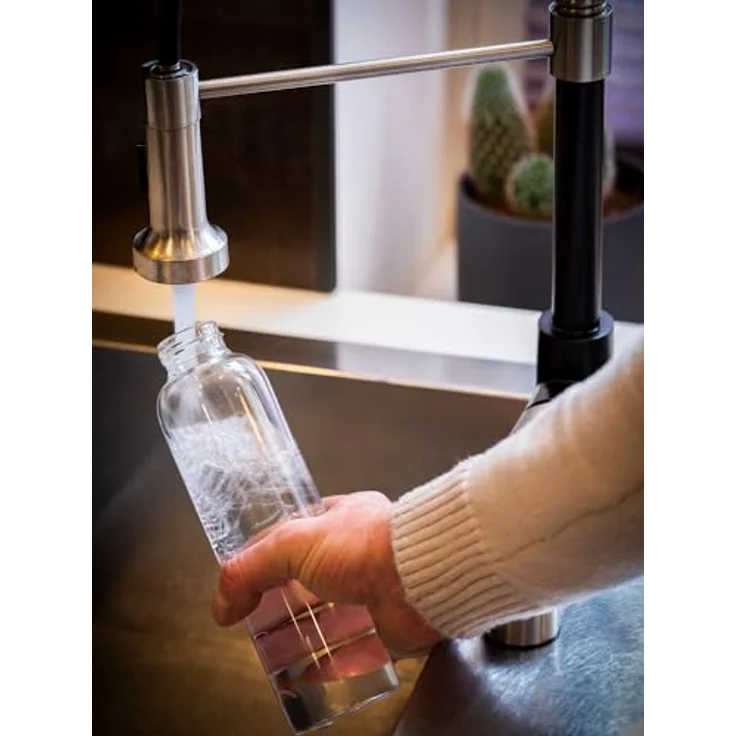 APS Trinkflasche, Glas mit Edelstahl-Schraubverschluss, 1 Liter, BPA-frei und wiederverwendbar – Bild 6