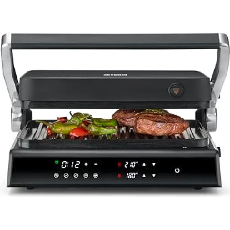 SEVERIN SEVINI Comfort digitaler Sandwich-Maker, keramikbeschichtet, Indoor-Grill bis 230°C, 1.800 W, schwarz – Bild 5