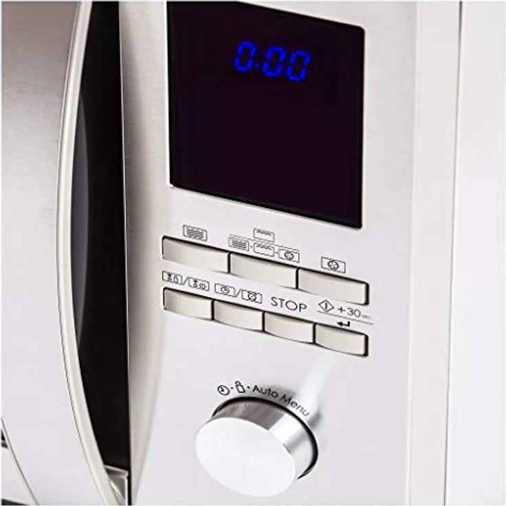 Sharp R922STWE 3-in1 Mikrowelle mit Grill und Heißluft, Standgerät, 32 Liter Garraum, 1000 Watt, LED-Display, 10 Automatikprogramme, Gewichtgesteuerters Auftauen, Edelstahl – Bild 3