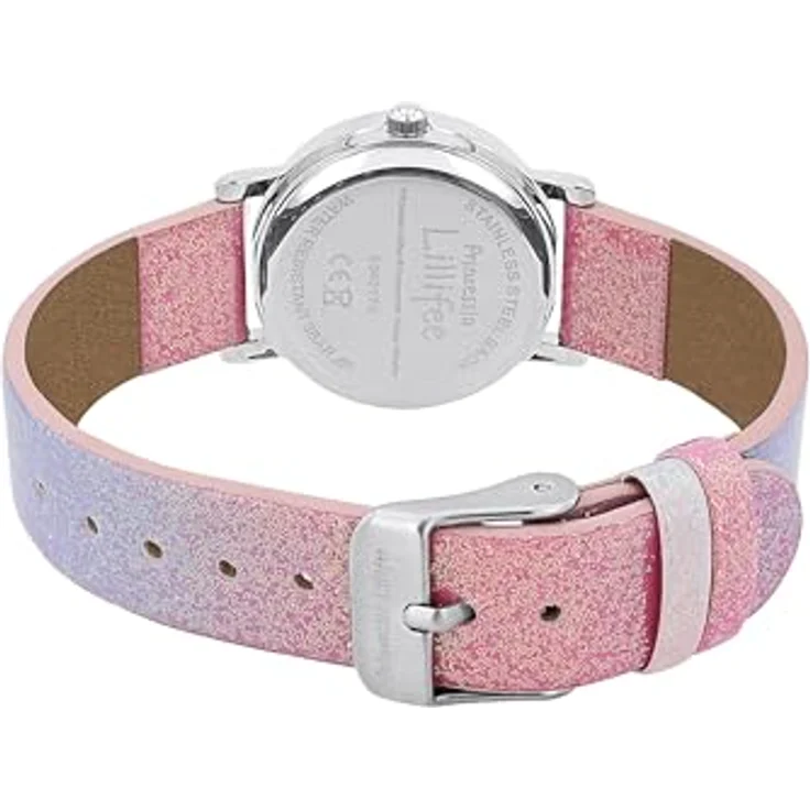 Prinzessin Lillifee Armbanduhr 2040170, rosa Kunstlederband, wasserdicht bis 3 bar, für Mädchen, Geschenkbox – Bild 3