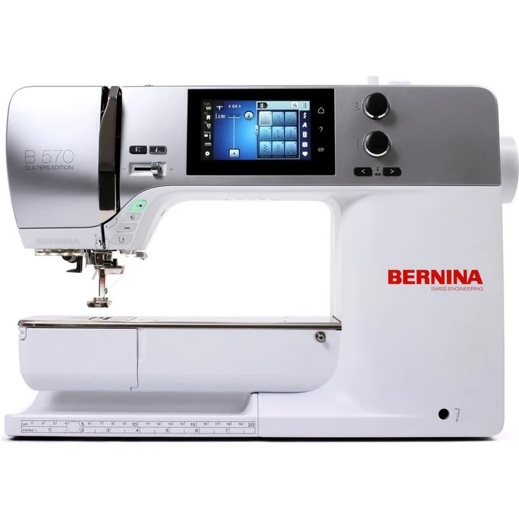Bernina Nähmaschine B 570 QE, 602 Programme, Quilterinnen und Quilter, mit verlängertem Freiarm, Jumbo-Unterfadenspule, adaptive Fadenspannung