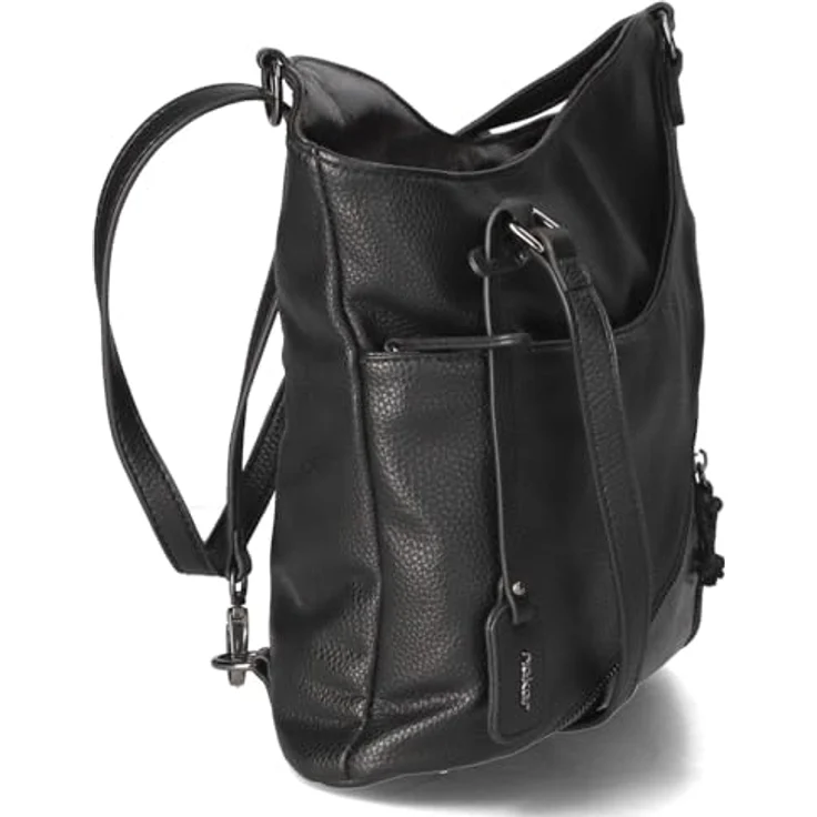 Rieker Shopper, Umhängetasche und Schultertasche in Schwarz-Leo, auch als Rucksack tragbar, mit Zierreißverschluss und 2 Hauptfächern – Bild 4