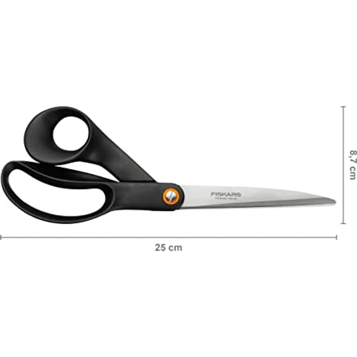 Fiskars Universalschere, Gesamtlänge: 24 cm, Qualitätsstahl/Kunststoff, Functional Form, Schwarz, 1019198 – Bild 5