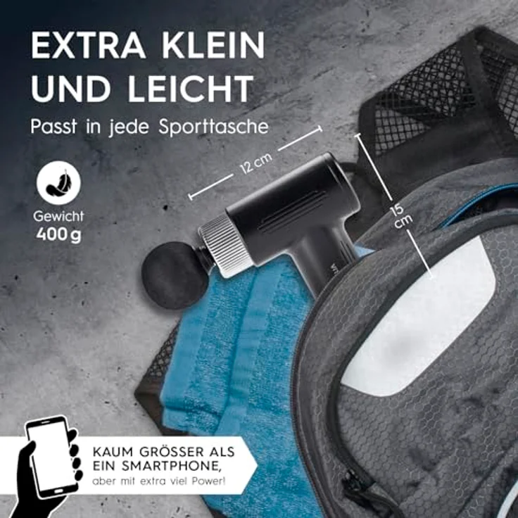 VITALmaxx Massagegerät Mini-Gun, Massagepistole 5-tlg., kraftvolle Muskelmassage mit 2060 Schlägen pro Minute – Bild 6