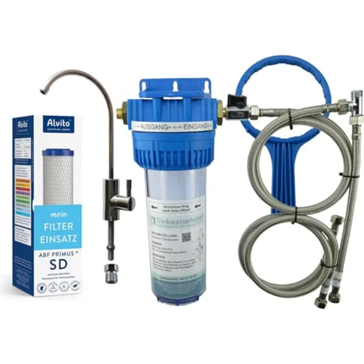 TWaLa Wasserfilter VARIO-TWL Untertisch Wasserhahn inkl. Alvito Primus SD 0,45 µm Filter, elegant verchromt