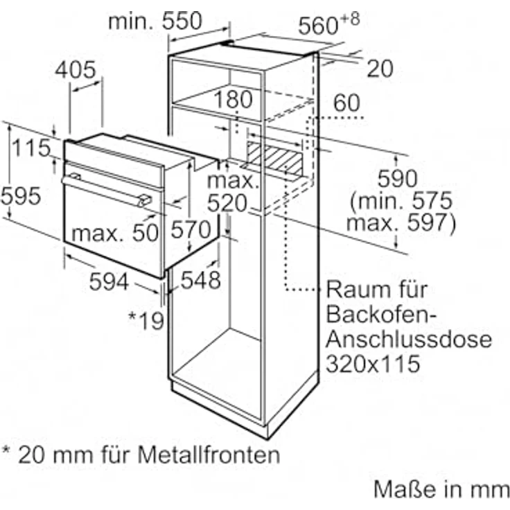 Siemens HB010FBA1, Backofen schwarz mit 66 l Garraumvolumen, 5 Backofenfunktionen und 3D Heißluft – Bild 8