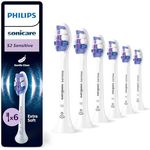 Philips Sonicare S2 Sensitive, Original Ersatzbürstenköpfe, sanfte Reinigung für empfindliche Zähne, 6er-Pack, Weiß, HX6056/87
