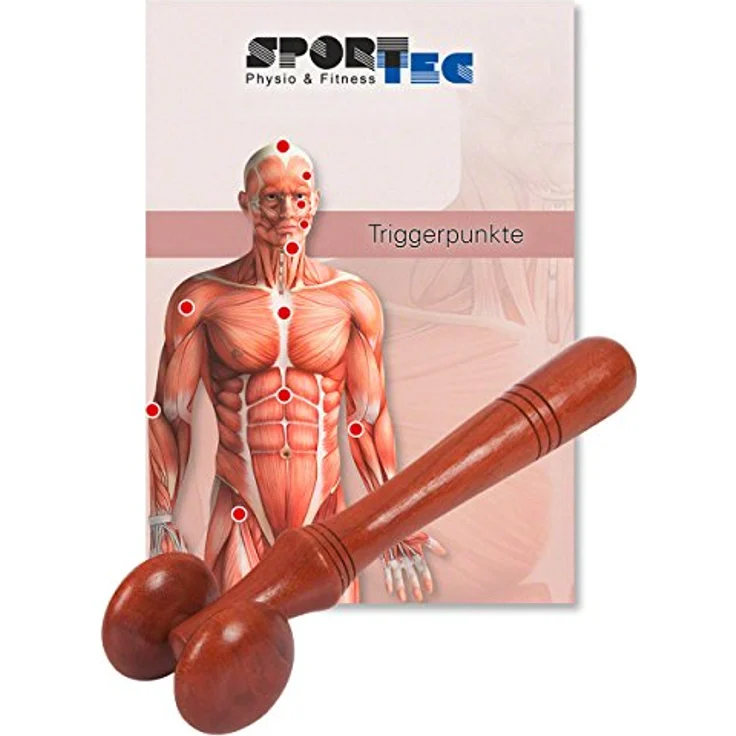 Sport-Tec Wellness-Massageroller aus Holz, 15 cm für entspannende Selbstmassage von kleinen Muskeln – Bild 3