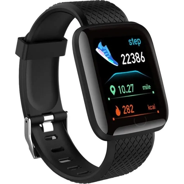 MEGAGOODS Sportuhr Smartwatch D13 116Plus, hochauflösendes 1,3-Zoll Farbdisplay, Fitnesstracking, Musiksteuerung, kompatibel mit iOS & Android