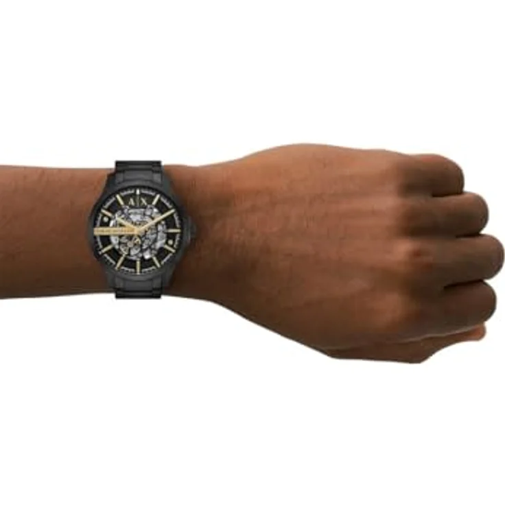 Armani Exchange Watch for Men, Automatic Movement and 46mm Case Size with Stainless Steel, Black Dial and Bracelet, Water Resistant up to 50m – Bild 5