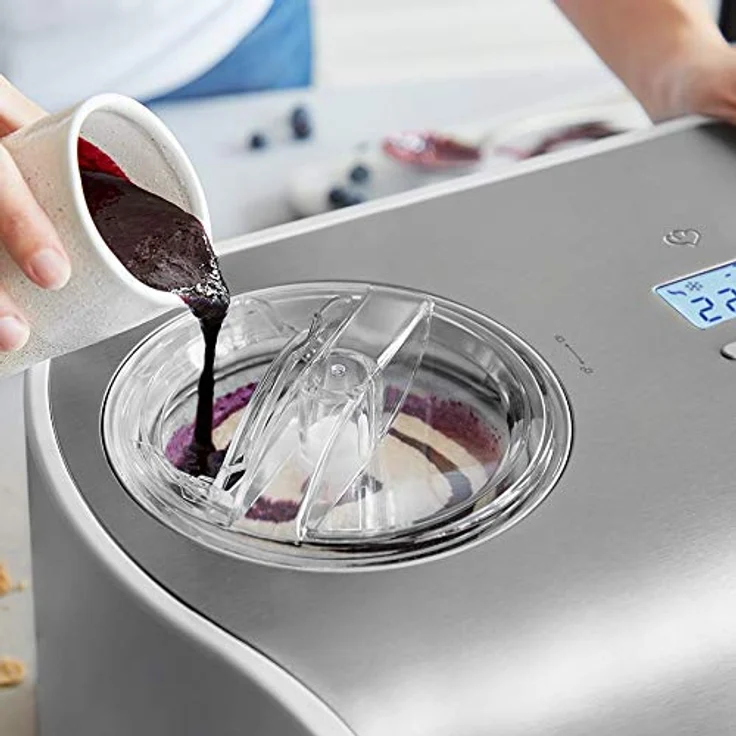 Springlane Eismaschine mit Kompressor inkl. Rezeptheft, 1,2 l, 135 W, Elli + 2 Aufbewahrungsbehälter Türkis – Bild 7