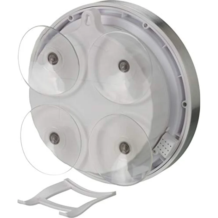 Bresser 8020116 Wanduhr Mytime Thermo-/Hygro Funk Baduhr mit Thermometer und Hygrometer inklusive 4 Starker Saugnäpfe zum Aufhängen oder Aufstellen, Grau , 17cm – Bild 2