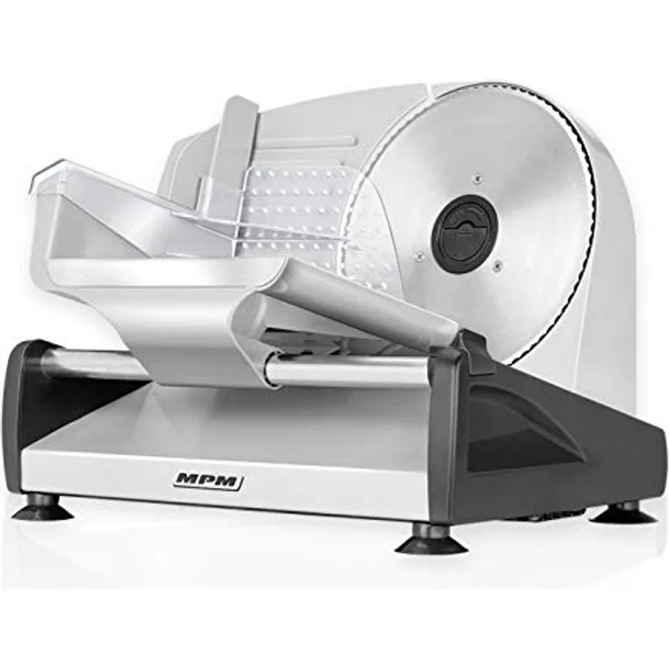 Mpm MKR-04M Semiprofessioneller Edelstahl-Drahtschneider, Schneidscheibe 19 cm, 150 W, freitragend, elektrisch, silber, schwarz