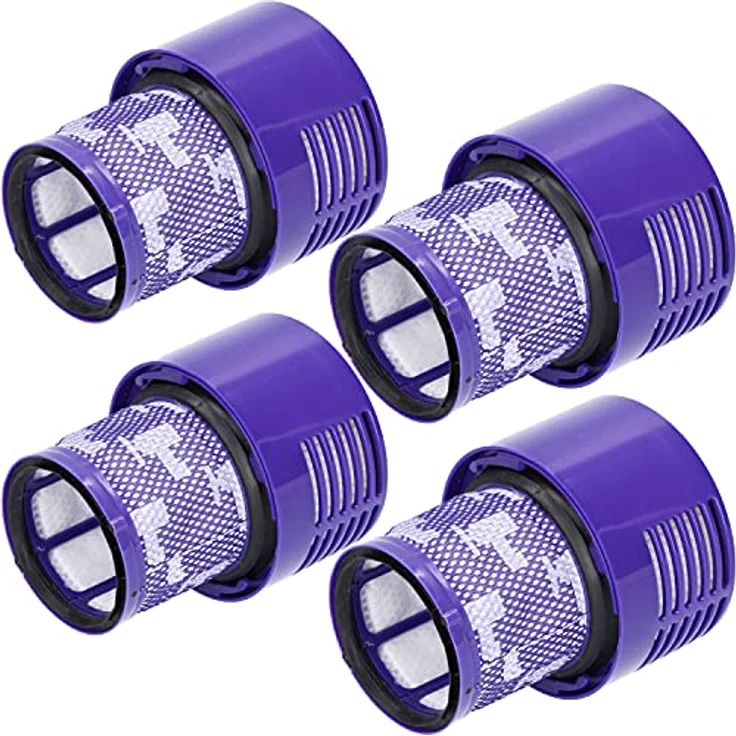 McFilter HEPA-Filter 4 Stück, Staubsauger-Zubehör für Dyson V10, SV12, Cyclone, auswaschbar, lila/schwarz/weiß – Bild 1