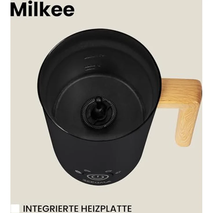 ZEEGMA MILKEE Milchaufschäumer, 500 W Leistung, 650 ml Kapazität, 4 Betriebsmodi, Touch-Bedienfeld, Antihaftbeschichtung, Schwarz – Bild 4