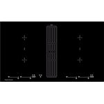 Kueppersbusch Muldenlüfter KMI 9800.0 Induktionskochfeld m. Dunstabzugshaube 90cm, Edelstahl-Schwarzglas Design, AIR POWER, LED Beleuchtung