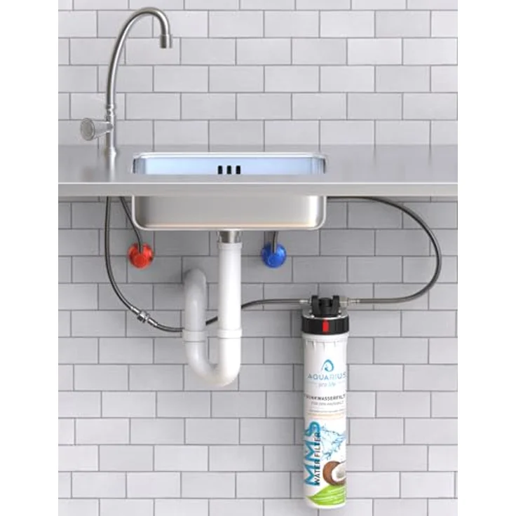 AQUARIUS pro life ® - Trinkwasserfilter - 0,1 Mikron Porengröße - Micro-Membran-System - bis zu 11.200 Liter/Jahr - Aktivkohlefilter + Keimsperre + Anti-Keim-Aktivator - Einbaufilter - Wasserfilter – Bild 4