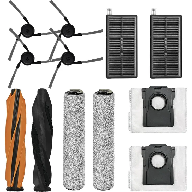 VERCO Ersatzteile Set für Dreame Aqua10 Ultra Roller, 12-teiliges Zubehör mit Bürsten, HEPA Filtern und Staubbeuteln