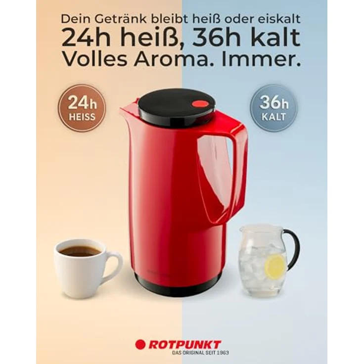 Rotpunkt Maxima 760, crazy red Thermokanne Rot 1000ml 760-11-00-0 – Bild 4