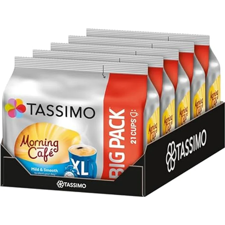 Tassimo Morning Café Mild XL, 5er Pack, Frühstücks Kaffee, Morgen Kaffeekapsel, Gemahlener Röstkaffee, 105 T-Discs – Bild 13