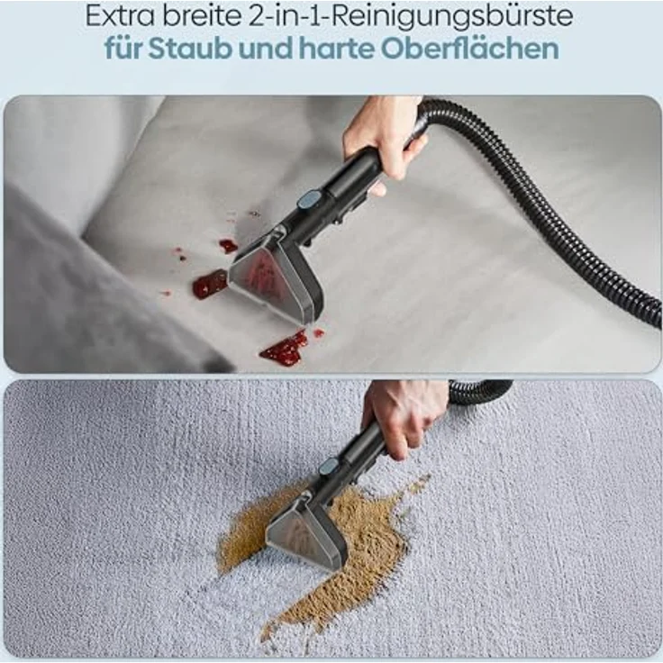 Olvy Teppichreiniger Waschsauger 17.000 PA, leistungsstarker Nasssauger für Sofa, Auto & Teppich, inkl. Zubehör & Reinigungsmittel – Bild 12