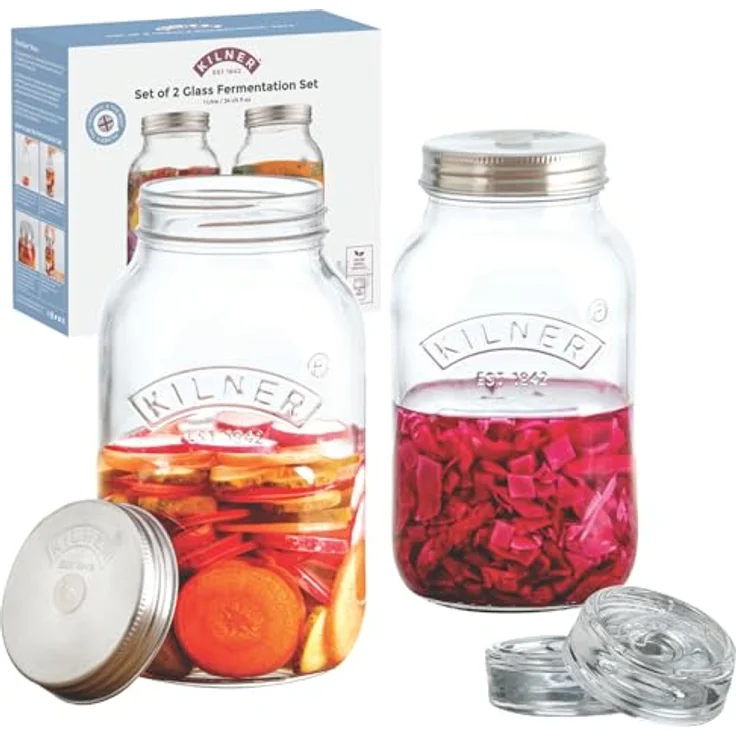 Kilner 2er Set Fermentationsgläser 1 Liter – Bild 2