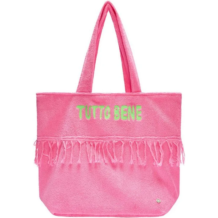 Codello Shopper mit Stickerei, Baumwoll-Frottee, großzügiges Format, ideal für Strand und Reisen