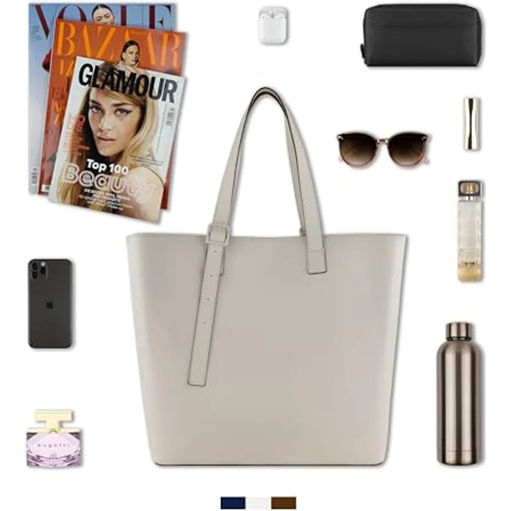bugatti Zita Shopper Tasche 47 cm, grau, 100% Polyurethan, ideale Einkaufstasche – Bild 6